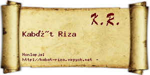 Kabát Riza névjegykártya